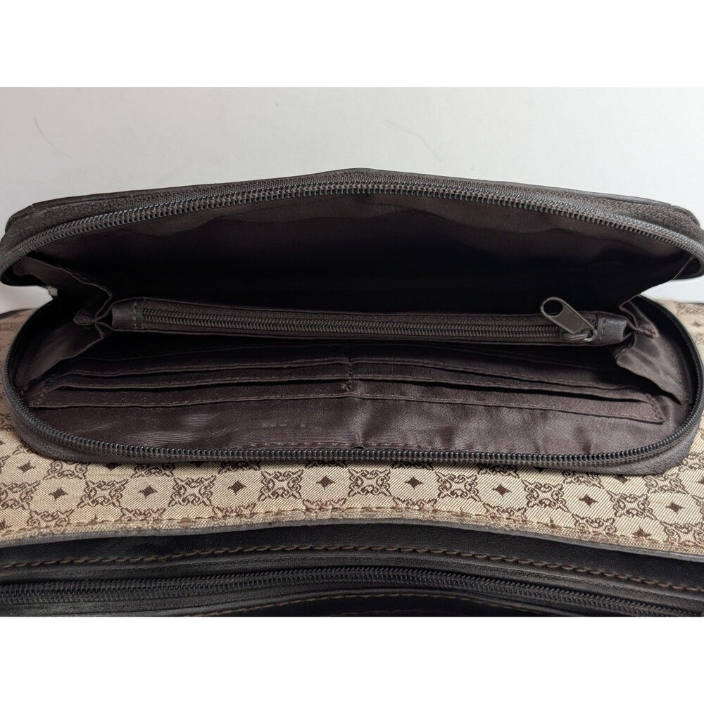 VTG Y2K Liz Claiborne Villager Monogram Shoulder Bag Baguette Tan Brown Purse - Picture 7 of 15